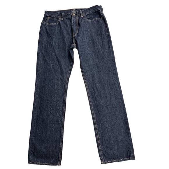 J. Crew Jeans Men's 34X32* Blue The Sutton Straight Leg Dark Wash Cotton Denim - Picture 1 of 9
